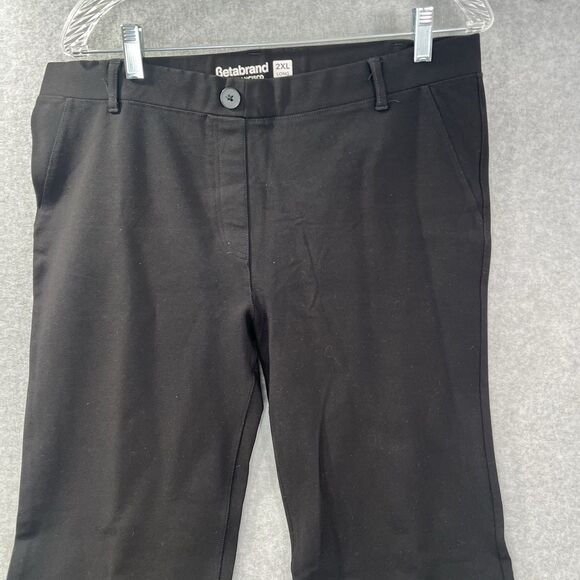 Betabrand Classic Dress Yoga Pants 2XL Long 33 inseam Ponte Knit Black Boot-Cut - Picture 3 of 11